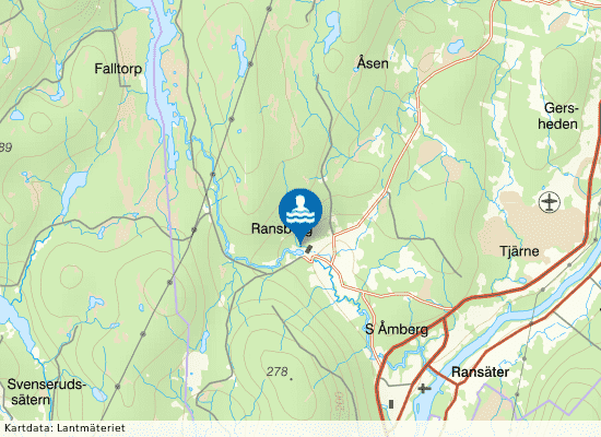 Baddammen, Ransberg på kartan