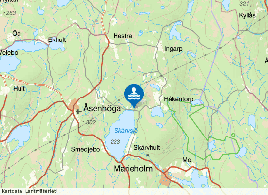 Sjöbo, Skärvsjö på kartan