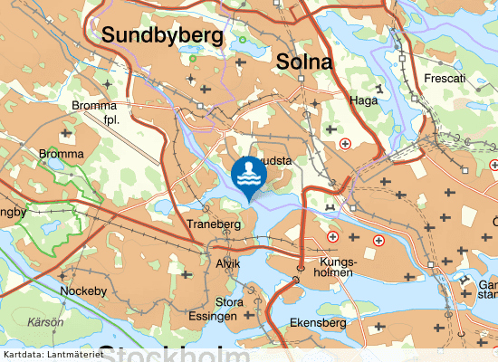 Minnebergsbryggan på kartan