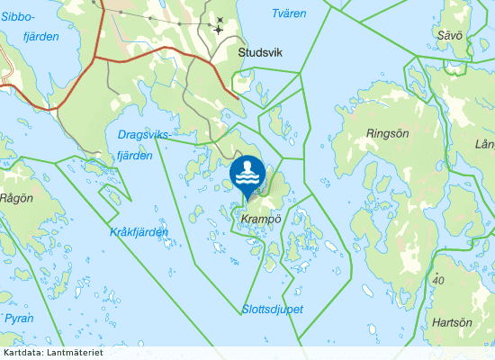 Stendörrens naturreservat på kartan