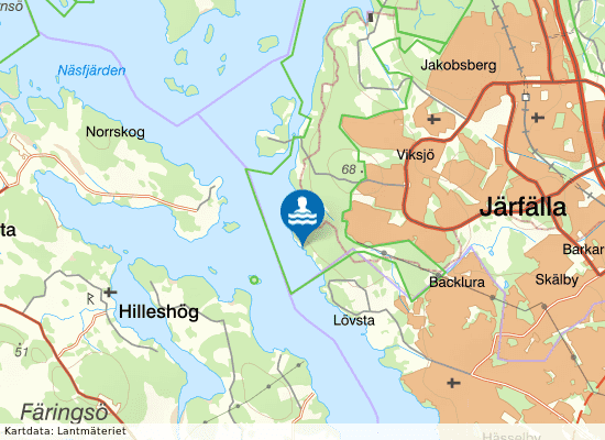 Klipporna vid Gåseborg på kartan