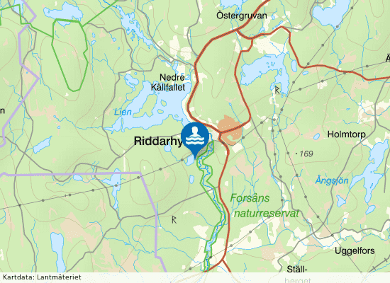 Ljustjärn, Riddarhyttan på kartan