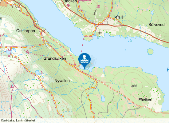Storgrundsviken Kallsjön på kartan