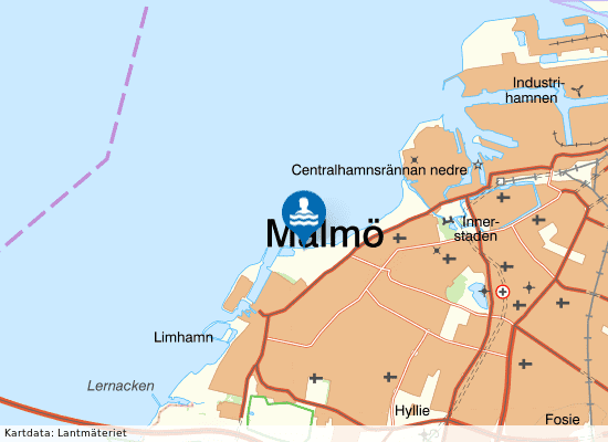 Ribersborgs nakenbad på kartan