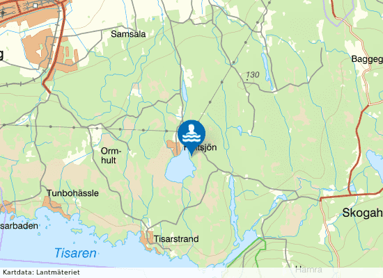 Hultsjön på kartan