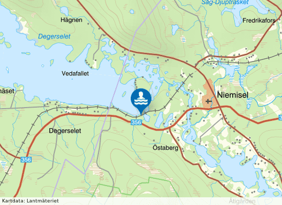 Sandviken vid Degerselet på kartan