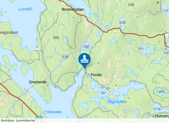 Stora sand i Finnå på kartan