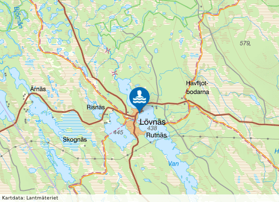 Lövnäs badplats på kartan