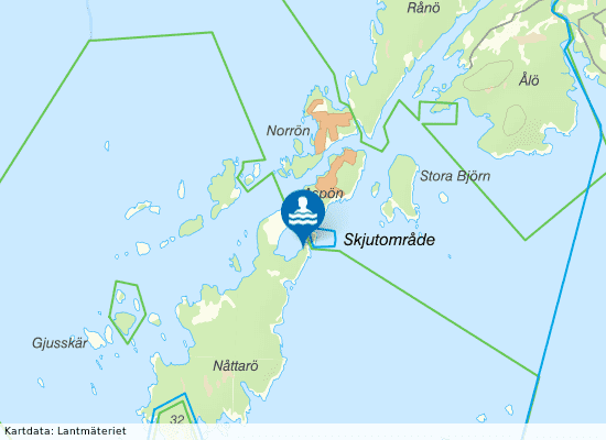 Östemarsfladen, Nåttarö på kartan