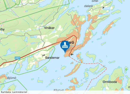 Badberget, Dalarö på kartan
