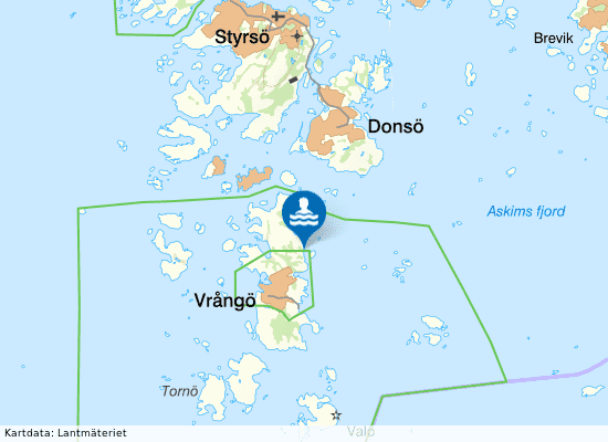 Vrångö Sandstrand på kartan