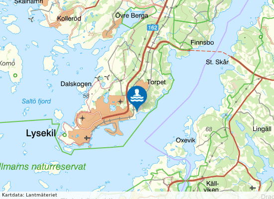 Gullmarsbaden på kartan