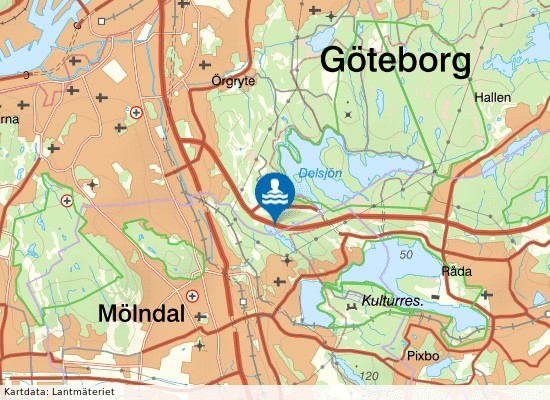 Norra Långevattnet, badställe 3 på kartan