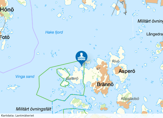 Galterö, badställe 1 på kartan