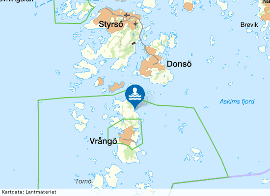 Vrångö, Norra Sandstrand på kartan