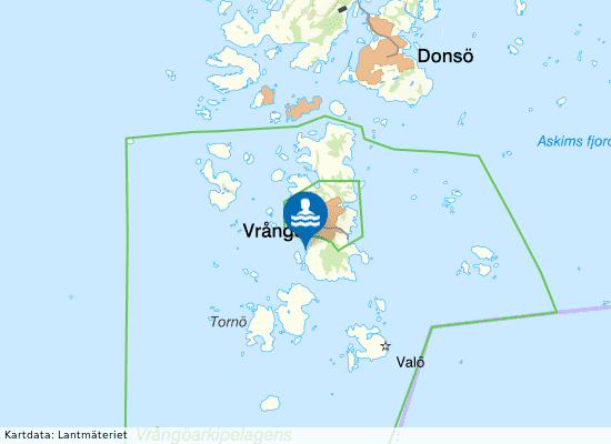 Vrångö, fint litet badställe på kartan