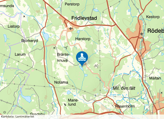 Skalagolen badplats på kartan