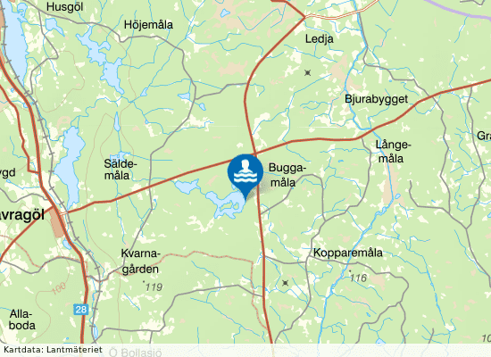 Yasjön badplats på kartan