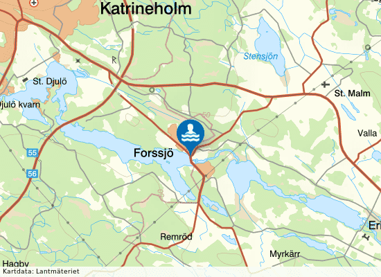 Forssjösjön på kartan