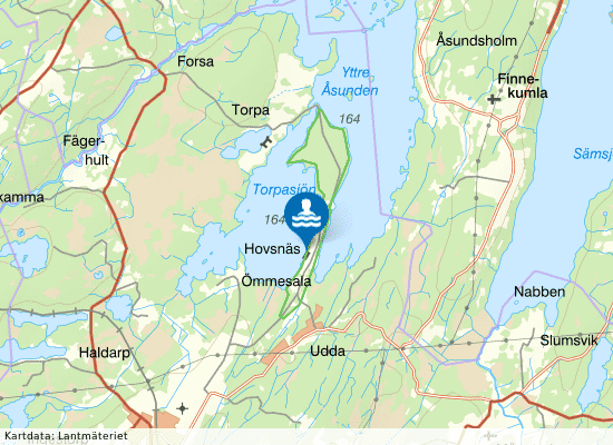 Hofsnäs badplats på kartan