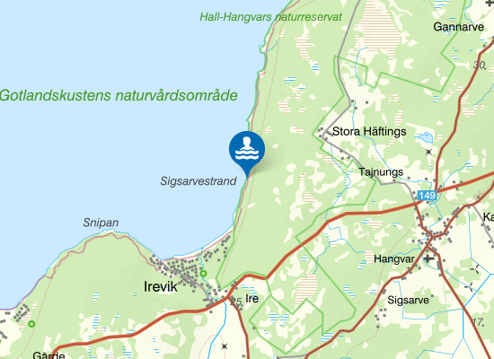 Sigsarvestrand på kartan