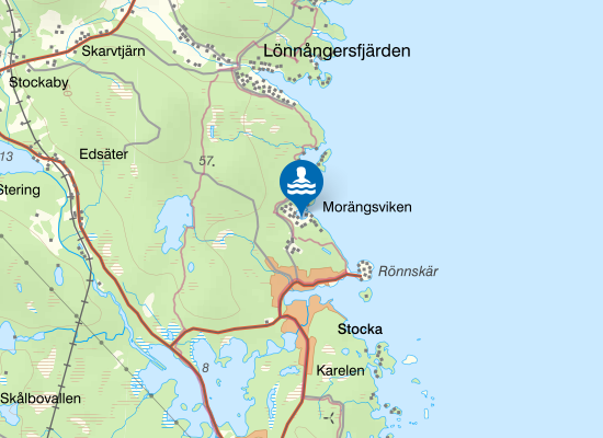 Morängsviken på kartan
