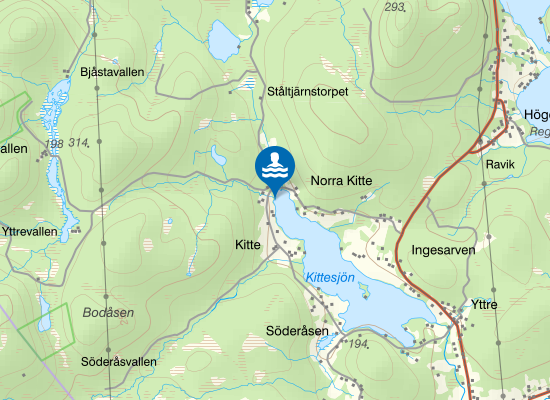 Kittesjön, Yttre på kartan