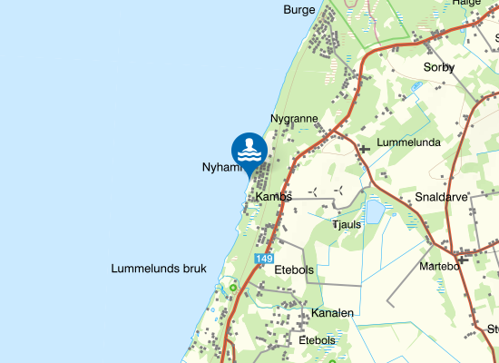 Nyhamn på kartan