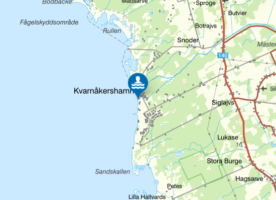 Kvarnåkershamn södra på kartan