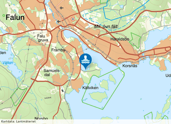 Främby udde på kartan