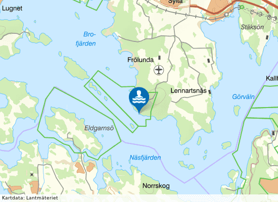 Frölunda badplats på kartan