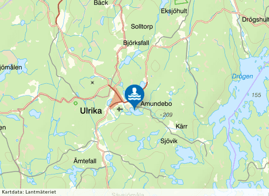 Amundebosjön på kartan