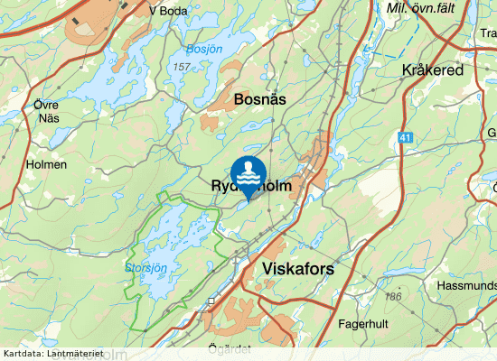 Furusjöns badplats, Rydboholm på kartan