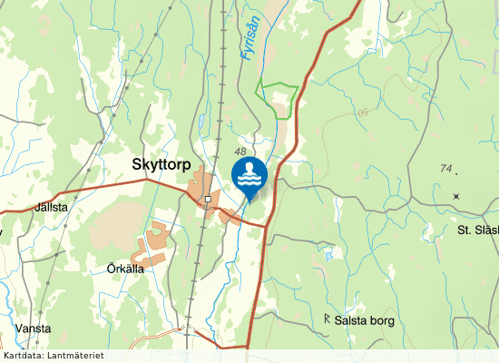 Fyrisån Skyttorpsbadet på kartan