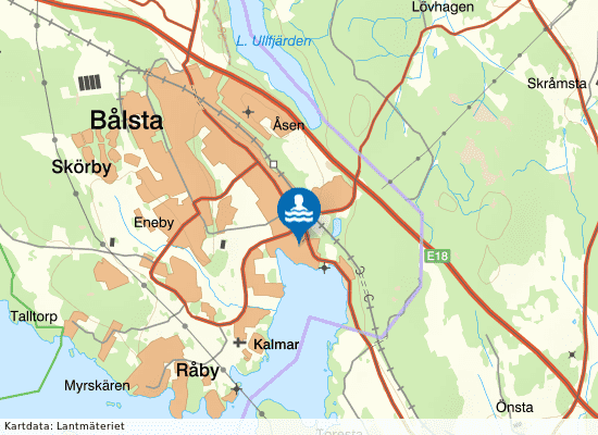 Fånäs badplats på kartan