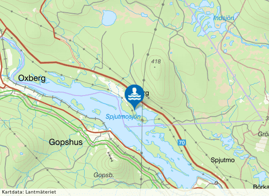 Garbergs badplats på kartan