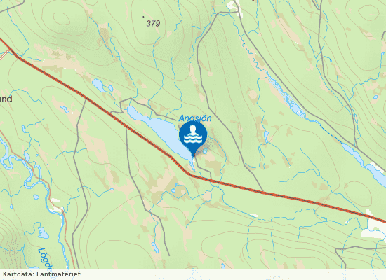 Angsjöns camping på kartan