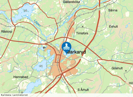 Getesjön på kartan