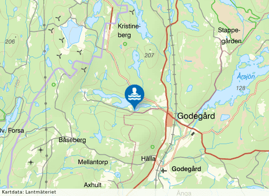 Godegård, Hökabadet på kartan