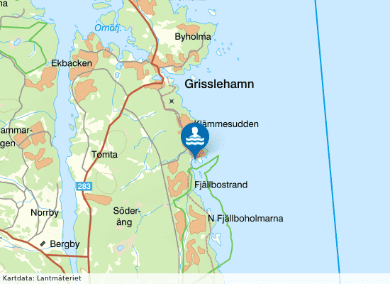 Grisslehamn, Kvarnsandsbadet på kartan