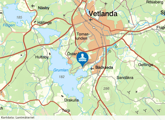 Grumlan, Sandlandet på kartan