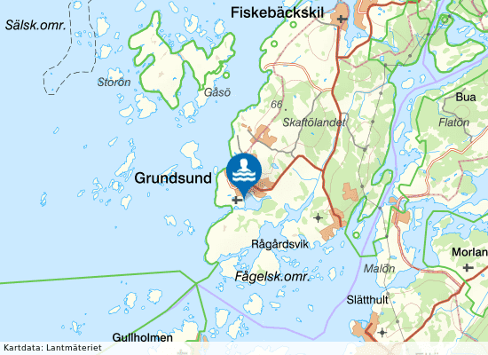 Grundsunds badplats på kartan
