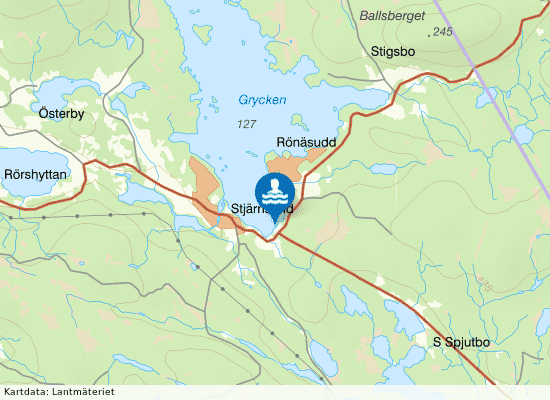 Grycken, Björknäbbabadet på kartan