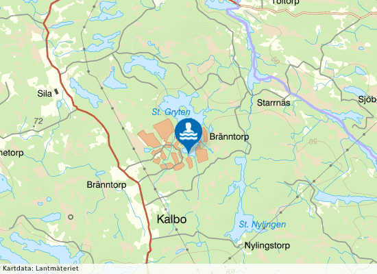 Gryten, Bränntorp på kartan