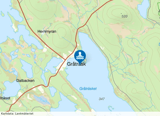 Gråträsk på kartan