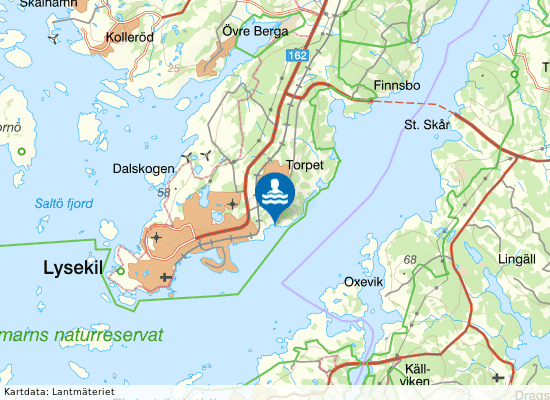 Gullmarsbaden på kartan