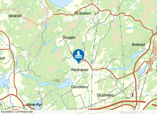 Gundlebosjön på kartan