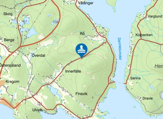 Gussjön, Starreds badplats på kartan