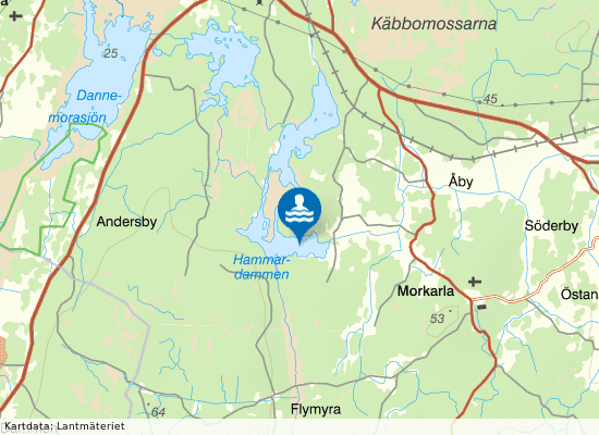 Hammardammsbadet på kartan