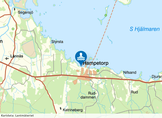 Hampetorp, Hjälmaren på kartan